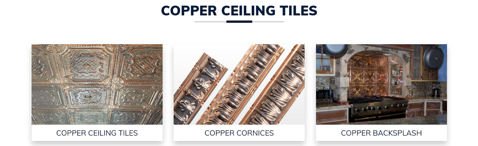 copper ceiling tiles discount rate