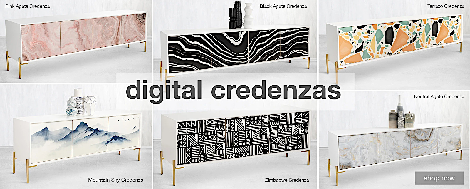 Discounted Price digitally printed credenzas
