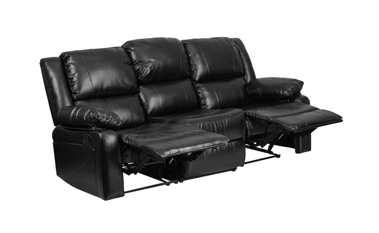 Harmony Leather Sofa Two Builtrecliners Flash